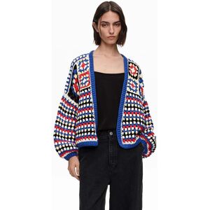 BIMBA Y LOLA Blue multicolor crochet balloon cardigan BLUE BIMBA Y LOLA Blue multicolor crochet balloon cardigan BLUE