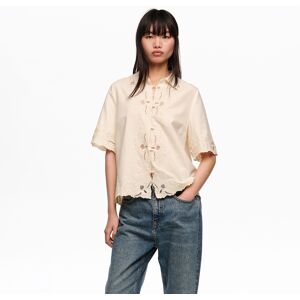 BIMBA Y LOLA Beige linen cotton embroidered shirt BEIGE BIMBA Y LOLA Beige linen cotton embroidered shirt BEIGE