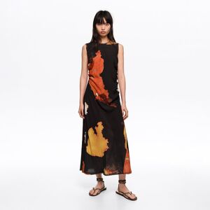 BIMBA Y LOLA Blot black fringed armhole midi dress BLOT XL BLACK BIMBA Y LOLA Blot black fringed armhole midi dress BLOT XL BLACK