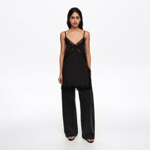 BIMBA Y LOLA WIDE LEG - Washed black denim trousers WASHED BLACK 42 adult BIMBA Y LOLA WIDE LEG - Washed black denim trousers WASHED BLACK 42 adult