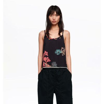 BIMBA Y LOLA Black turtle wrinkled tank top TORTUGA BLACK S adult BIMBA Y LOLA Black turtle wrinkled tank top TORTUGA BLACK S adult
