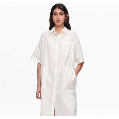 BIMBA Y LOLA White cotton embroidered shirt dress WHITE XXS adult BIMBA Y LOLA White cotton embroidered shirt dress WHITE XXS adult