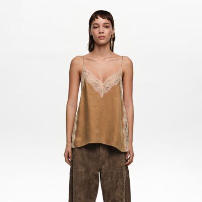 BIMBA Y LOLA Toffee lace camisole top TOFFEE XS adult BIMBA Y LOLA Toffee lace camisole top TOFFEE XS adult