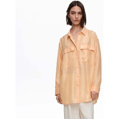 BIMBA Y LOLA Light orange silk oversize shirt ORANGE XS adult BIMBA Y LOLA Light orange silk oversize shirt ORANGE XS adult