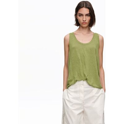 BIMBA Y LOLA Green washed linen vest top GREEN S adult BIMBA Y LOLA Green washed linen vest top GREEN S adult