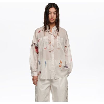 BIMBA Y LOLA Off-white Seabed cotton oversize shirt SEABED OFF WHITE L adult BIMBA Y LOLA Off-white Seabed cotton oversize shirt SEABED OFF WHITE L adult
