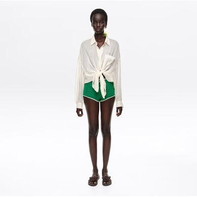 BIMBA Y LOLA Green embroidered knit shorts GREEN M adult BIMBA Y LOLA Green embroidered knit shorts GREEN M adult