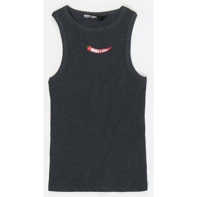 BIMBA Y LOLA Dark gray melange fitted top DARK GREY MELANGE XS adult BIMBA Y LOLA Dark gray melange fitted top DARK GREY MELANGE XS adult