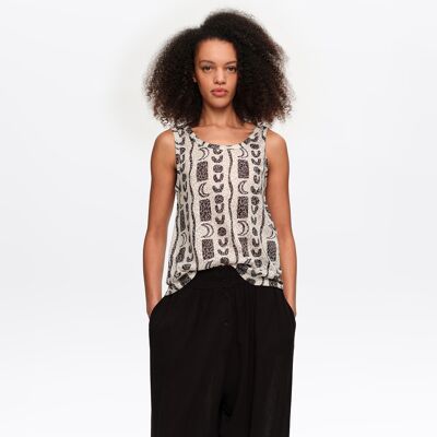 BIMBA Y LOLA White devoré Moon stripes vest top MOON STRIPES WHITE S adult BIMBA Y LOLA White devoré Moon stripes vest top MOON STRIPES WHITE S adult