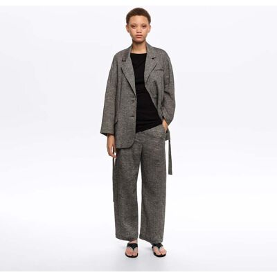 BIMBA Y LOLA Grey cotton linen tailored jacket GREY L adult BIMBA Y LOLA Grey cotton linen tailored jacket GREY L adult