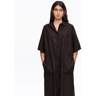 BIMBA Y LOLA Black cotton embroidered shirt dress BLACK XXS adult BIMBA Y LOLA Black cotton embroidered shirt dress BLACK XXS adult