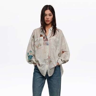 BIMBA Y LOLA Striped Seabed cotton oversize shirt SEABED STRIPES L adult BIMBA Y LOLA Striped Seabed cotton oversize shirt SEABED STRIPES L adult