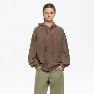 BIMBA Y LOLA Brown floral logo hoodie BROWN S adult BIMBA Y LOLA Brown floral logo hoodie BROWN S adult