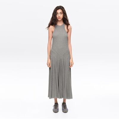 BIMBA Y LOLA Gray melange sleeveless midi dress MELANGE GREY L adult BIMBA Y LOLA Gray melange sleeveless midi dress MELANGE GREY L adult