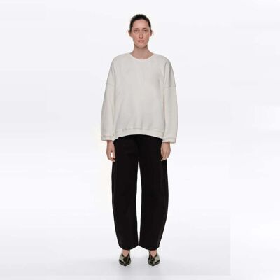 BIMBA Y LOLA Ivory straight sweatshirt with topstitching IVORY XS adult BIMBA Y LOLA Ivory straight sweatshirt with topstitching IVORY XS adult