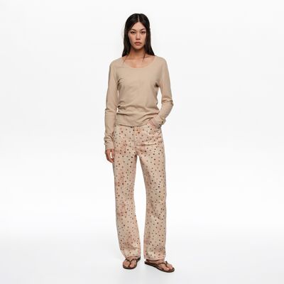 BIMBA Y LOLA BARREL - Watercolor Dots denim trousers WATERCOLOR DOTS 42 adult BIMBA Y LOLA BARREL - Watercolor Dots denim trousers WATERCOLOR DOTS 42 adult