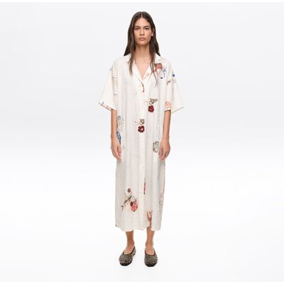 BIMBA Y LOLA Off-white Seabed wrinkled fabric shirt dress SEABED OFF WHITE XS adult BIMBA Y LOLA Off-white Seabed wrinkled fabric shirt dress SEABED OFF WHITE XS adult
