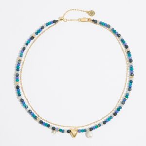 BIMBA Y LOLA Multicolor stones and heart necklace BLUE UN adult