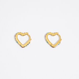 BIMBA Y LOLA Golden heart crystals hoop earrings PASTEL PINK UN adult