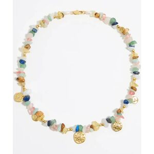 BIMBA Y LOLA Long multicolor stones coin necklace GREEN UN adult