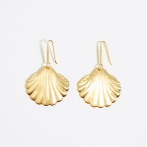 BIMBA Y LOLA Matte golden metal shell earrings GOLD UN adult