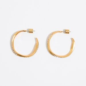 BIMBA Y LOLA Large matte gold and crystals hoop earrings GOLD UN adult