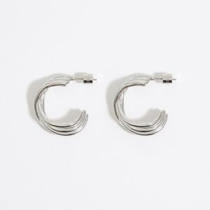 BIMBA Y LOLA Large silver hoop earrings SILVER UN adult