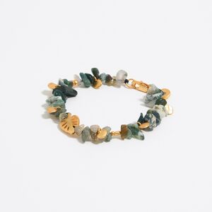 BIMBA Y LOLA Green stones and golden leaf bracelet GOLD UN adult