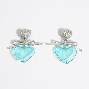 BIMBA Y LOLA Glass heart perfume earrings PLATA ANTIGUO UN adult