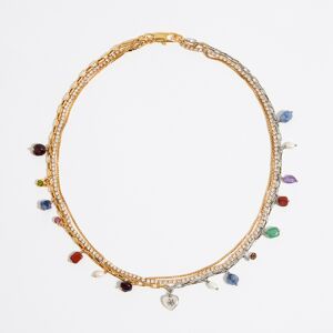 BIMBA Y LOLA Multicolor stones and crystals multi-layer chain necklace GOLD UN adult