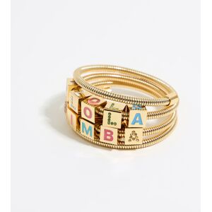 BIMBA Y LOLA Multicolored logo and crystals coil chain bracelet GOLD UN adult