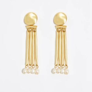 BIMBA Y LOLA Pearl logo earrings GOLD YELLOW UN adult