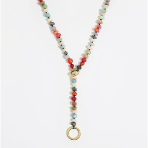 BIMBA Y LOLA Long golden multicolor stones necklace RED UN adult