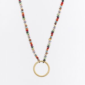 BIMBA Y LOLA Golden multicolor stones necklace RED UN adult