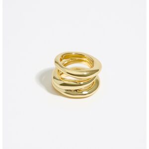 BIMBA Y LOLA Gold three-band ring GOLD 16 adult