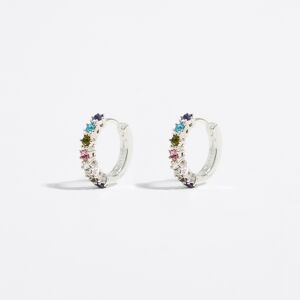 BIMBA Y LOLA Silver hoop multicolor crystals earrings SILVER UN adult