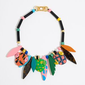 BIMBA Y LOLA Multicolor resin chameleons necklace BLACK UN adult