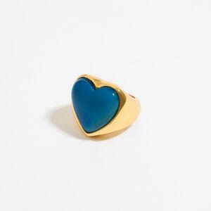 BIMBA Y LOLA Blue stone heart ring BLUE 14 adult