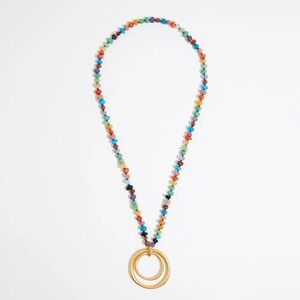 BIMBA Y LOLA Matte gold rings multicolor stones necklace GOLD UN adult