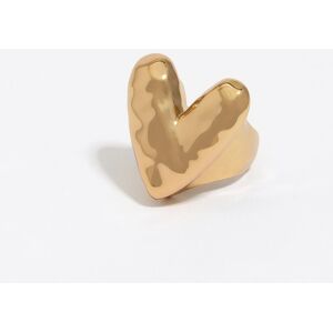 BIMBA Y LOLA Dark gold-tone textured heart ring GOLD 14 adult BIMBA Y LOLA Dark gold-tone textured heart ring GOLD 14 adult