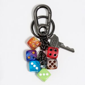BIMBA Y LOLA Black metal multicolor dice key ring GUNMETAL UN adult BIMBA Y LOLA Black metal multicolor dice key ring GUNMETAL UN adult