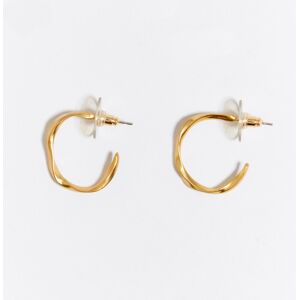 BIMBA Y LOLA Golden irregular hoop earrings GOLD UN adult BIMBA Y LOLA Golden irregular hoop earrings GOLD UN adult