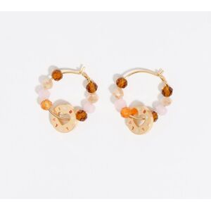 BIMBA Y LOLA Brown crystal logo hoop earrings ORANGE UN adult BIMBA Y LOLA Brown crystal logo hoop earrings ORANGE UN adult