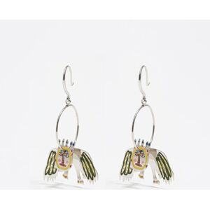 BIMBA Y LOLA Silver-tone masks hoop earrings DARK SILVER UN adult BIMBA Y LOLA Silver-tone masks hoop earrings DARK SILVER UN adult