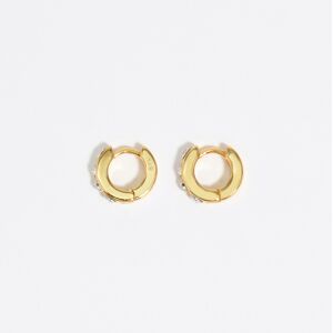 BIMBA Y LOLA Golden mini hoop crystals earrings GOLD UN adult BIMBA Y LOLA Golden mini hoop crystals earrings GOLD UN adult