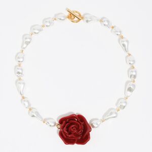 BIMBA Y LOLA Red rose pearl necklace RED UN adult BIMBA Y LOLA Red rose pearl necklace RED UN adult