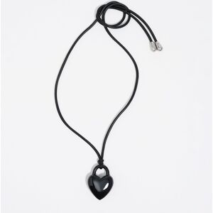 BIMBA Y LOLA Black padlock heart cord necklace BLACK UN adult BIMBA Y LOLA Black padlock heart cord necklace BLACK UN adult