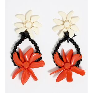 BIMBA Y LOLA Ivory and coral flowers earrings ORANGE UN adult BIMBA Y LOLA Ivory and coral flowers earrings ORANGE UN adult