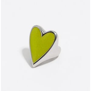 BIMBA Y LOLA Lime and silver glitter heart ring LIME 14 adult BIMBA Y LOLA Lime and silver glitter heart ring LIME 14 adult