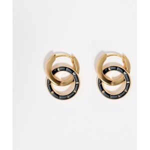 BIMBA Y LOLA Black logo double-hoop earrings BLACK UN adult BIMBA Y LOLA Black logo double-hoop earrings BLACK UN adult